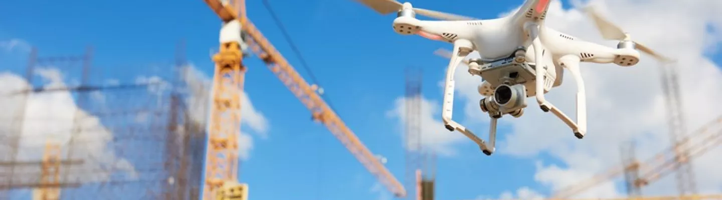 drone over industrial jobsite