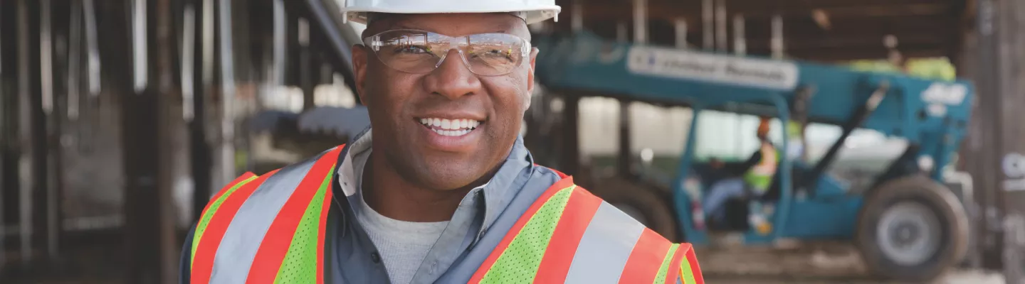 man in ppe on construction site