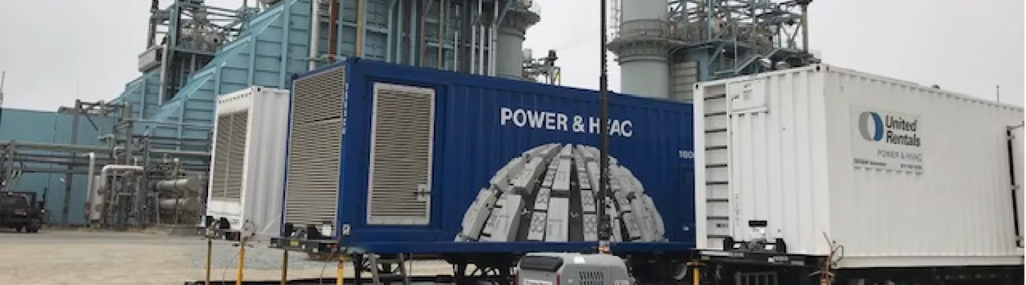 generator trailer outside of power plant