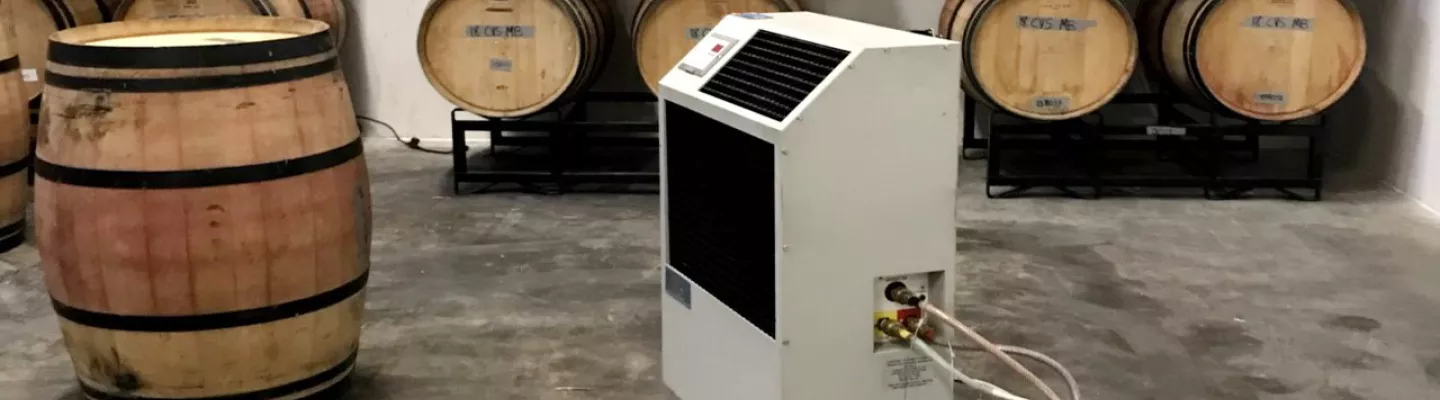 Water-cooled air conditioner in wine cellar