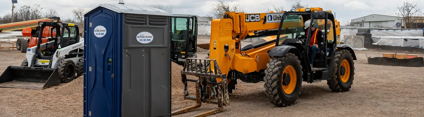 Porta potty on a construction site