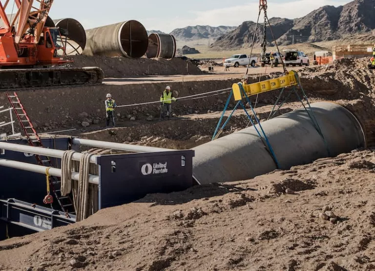 Work site with trench safety equipment