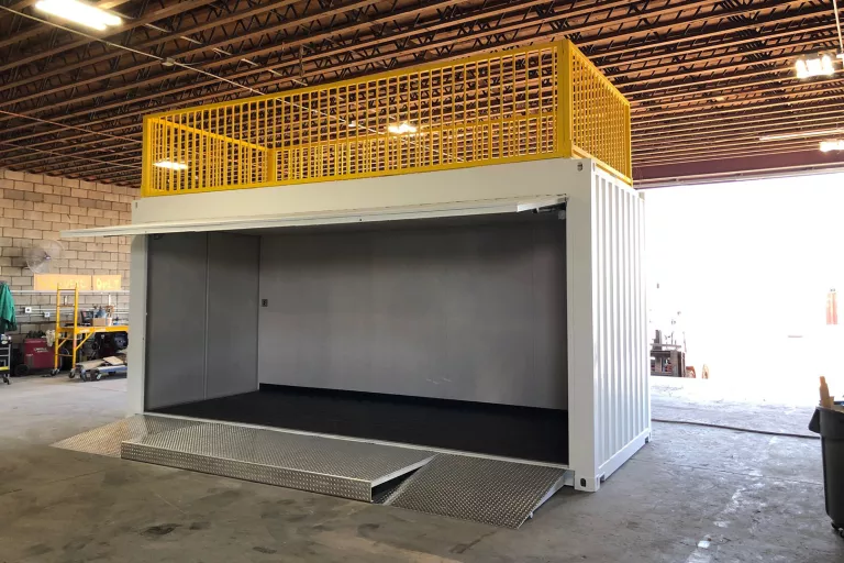 Custom modified container trade show booth