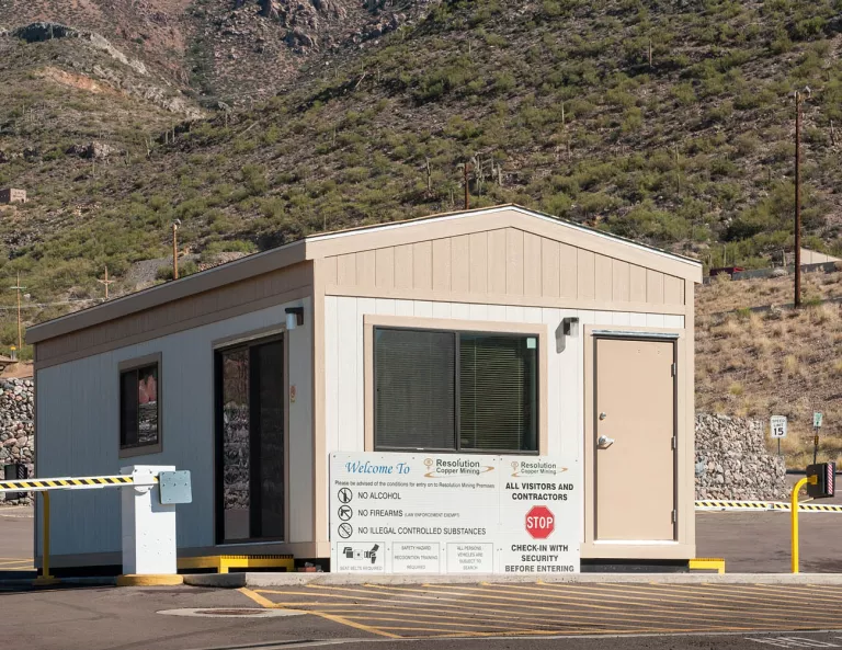 Guard shack built using storage containers