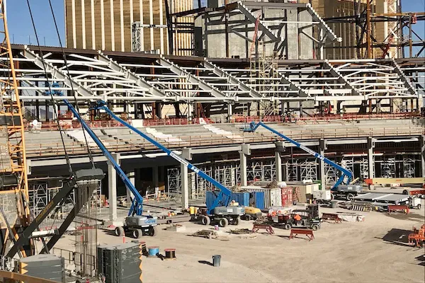 United Rentals equipment at Rangers stadium