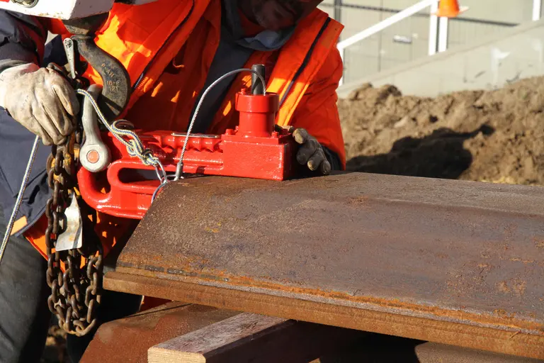 Excavator Mounted Vibrator in action