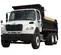 White and Black Freightliner Dump Truck