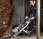 Green and silver MAKINEX Demolition Hammer Tile Stripping Cart, 35 lb. Weight Class