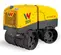 Yellow Wacker-Neuson walk-behind tandem padfoot drum trench compaction roller