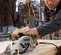 Yellow and gray and black DEWALT Circular Saw, 7-1/4 in., Worm Drive, Electric Powered