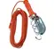 Red and silver SOUTHWIRE Caged Drop Light, 110V, Electric Powered