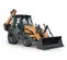 Orange and gray CASE 90-105 HP Backhoe Loader, 14-16 ft. Dig Depth, Extendahoe