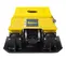 Yellow and black Epiroc Vibratory Plate Compactor Attachment for Backhoe