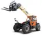 Orange and beige telehandler