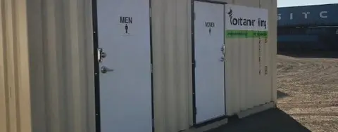 shipping container with two doors