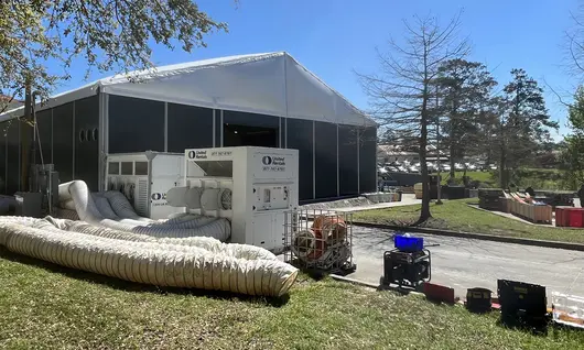 Industrial temporary structure with HVAC