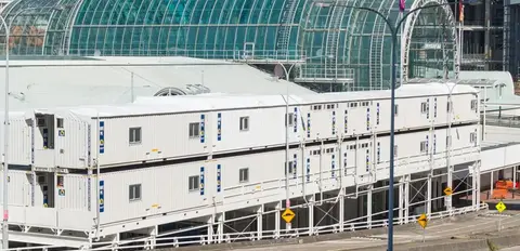 Royal Wolf Containers stacked at Elizabeth Quay
