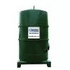 green cylinder barrel on wheels