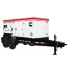 White and black and red CUMMINS 145-159 kW Towable Generator, Tier 4 Diesel