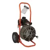 Orange and black GENERALPIPE Mini-rooter Plumbing Snake, Electric-powered, 1/2 in. X 50 ft.