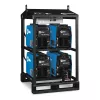 Blue and black MILLERELEC Welder Rack, 350 Amps, 4 Pack