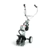 White and silver and black STIHL Hand-held Tiller, Two-cycle Engine
