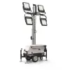 White and silver and black GENERAC Portable LED Light Tower, Electric Powered
