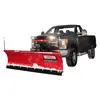 Red and black Western Plow pickup truck with plow