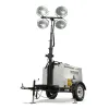 White and black Generac diesel powered Towable Light Tower with a Generator and Vertical Mast