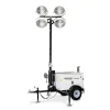 White and black GENERAC Towable Light Tower with 6kW Generator, 4,200W, 30 ft. Vertical Mast, Diesel Powered