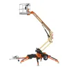 Beige and orange JLG electric towable boom lift