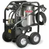 silver pressure washer on wheels