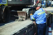 man loading truck with equipment