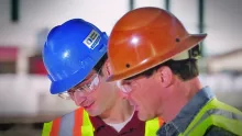 construction workers talking