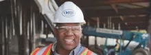 construction worker smiling