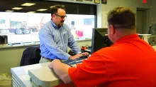 employees discussing safety