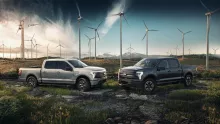 Two Ford EV trucks