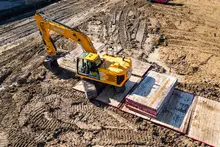 Heavy Equipment on mats