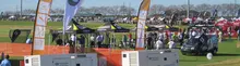 Temporary industrial tents at a golf tournament