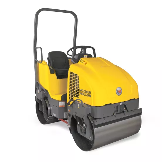Yellow Wacker Neuson Ride-on Double Smooth-drum Vibratory Roller