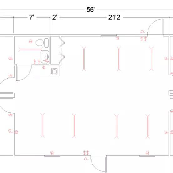 modular building one restroom floorplan