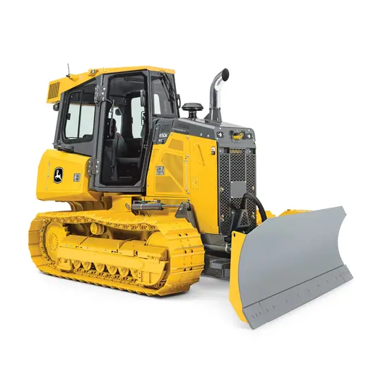 Yellow John Deere bulldozer with low ground pressure 