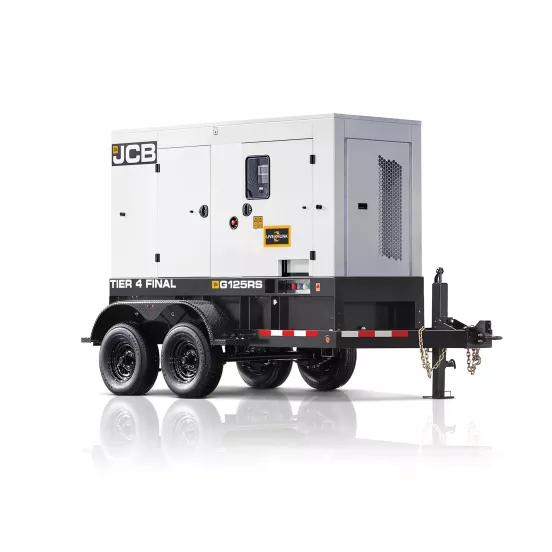 White and black JCB 100-127 kW Towable Generator, Tier 4 Diesel