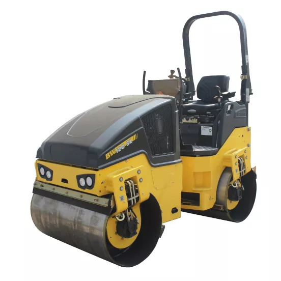 Yellow Bomag Ride-on Double Smooth-drum Vibratory Roller