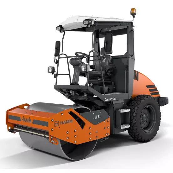 Orange Hamm Ride-on Single Smooth-drum Vibratory Roller