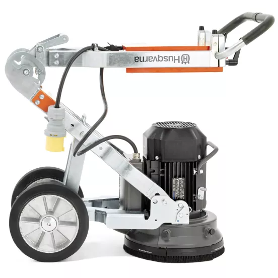 Silver and orange and black HUSQVARNA Walk-behind Concrete Grinder, Single Head, Electric Powered