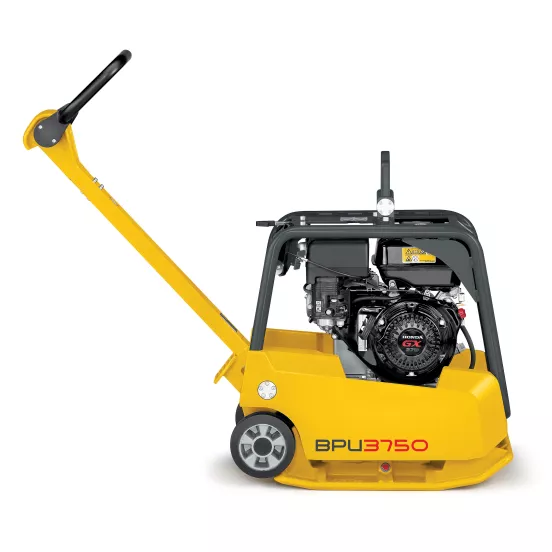 Yellow Wacker-Neuson reversible vibratory plate compactor