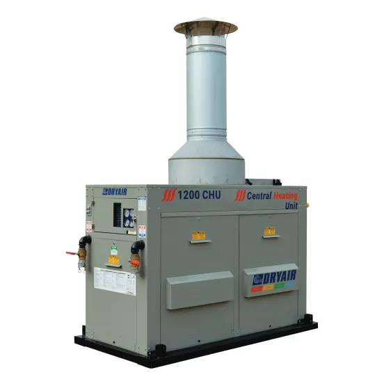 Grey DRYAIR DryAir Hydronic Heater, 1,200,000 BTU, Propane/Natural Gas Dual Fuel