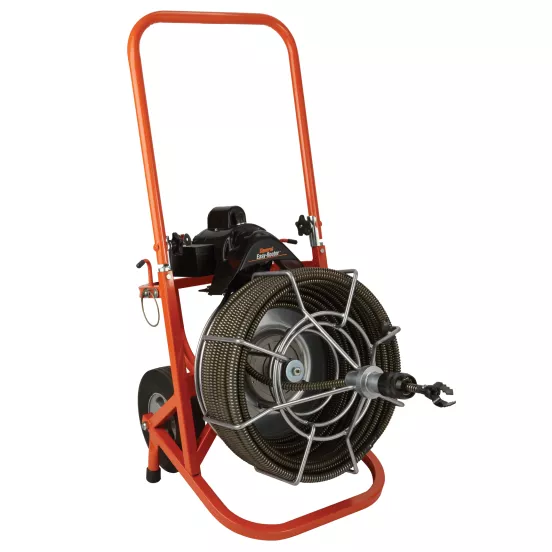 Orange and black GENERALPIPE Easy-rooter Plumbing Snake, Electric-powered, 5/8 in. X 100 ft.