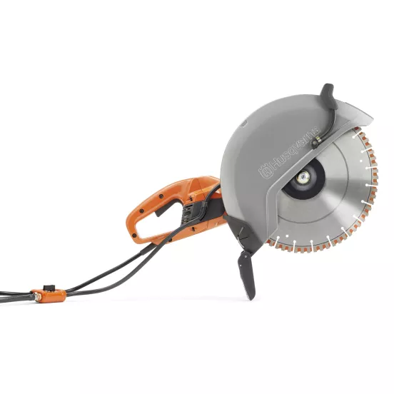 Orange Husqvarna 9 inch electric concrete cut off saw